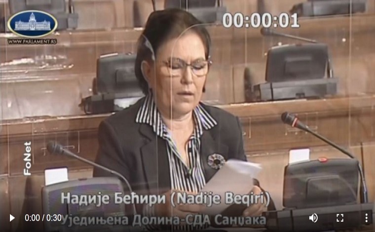 Deputetja, Nadie Beiqiri kërkon në parlamentin e  Serbisë mbështje për Bujanoc, Preshevë dhe Medvegjë
