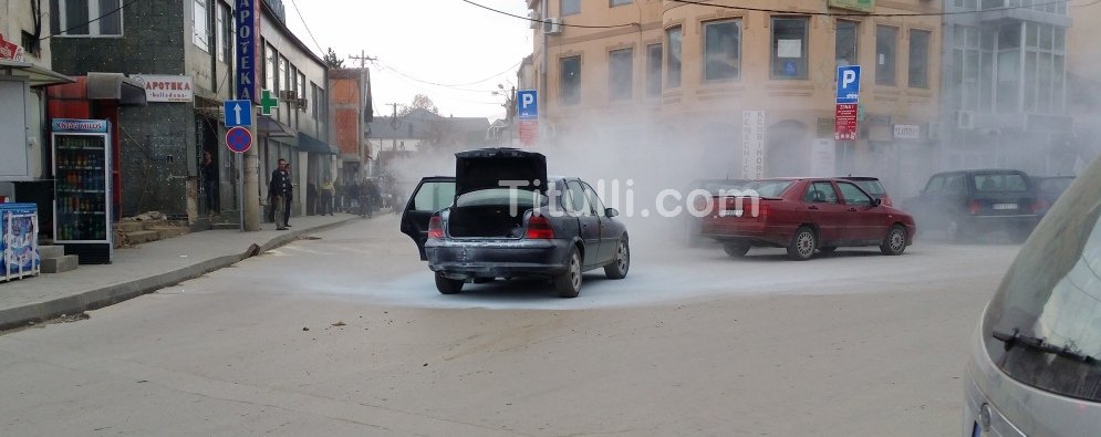 Bujanoc, vetura në zjarr, një i lënduar (foto & video)