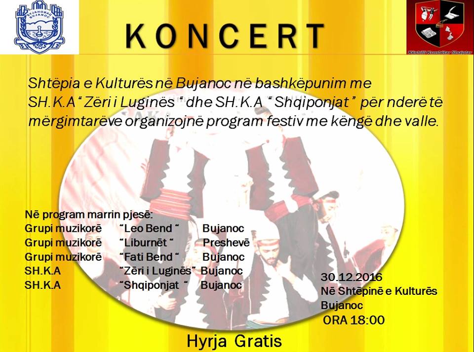 Bujanoci organizon koncert festiv  (live) për diasporën